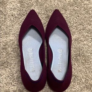Rothys Aubergine Merino wool points size 8